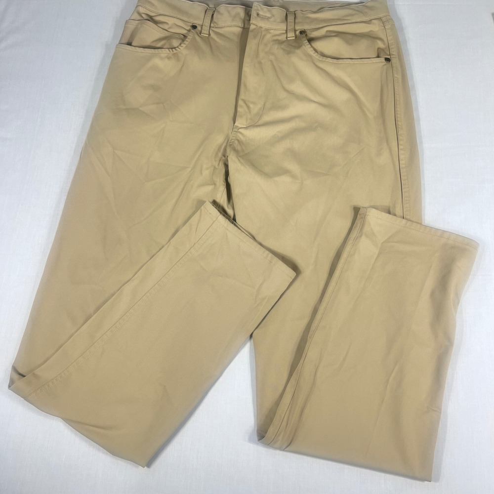 Stylus Mens 5-Pocket Straight Leg Khaki Tan Pants 36x34